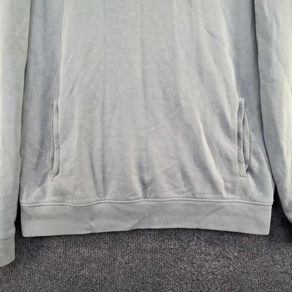 AllSaints Men's Drawstring Hoodie Medium Long Sleeve Blue Embroidered Cotton - Picture 8 of 15